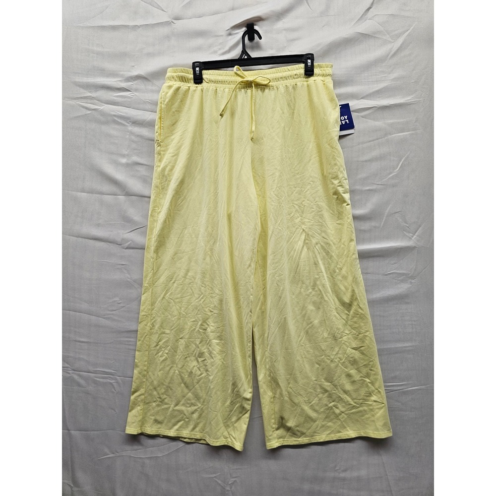 JoyLab XXL Elfin Yellow High-Rise Wide-Leg Drawstring Lounge Pants NWT